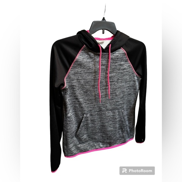 ♥️DANSKIN NWOT Pink Black And Gray Hoodie Hooded Sweatshirt Jacket Coat Dri - Picture 1 of 14